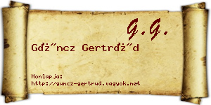 Güncz Gertrúd névjegykártya